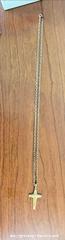MaxSold Auction: Gold-Tone Cross Pendant Necklace on 24" Link Chain - Point Edward (Ontario, Canada) SELLER MANAGED Estate Sale Online Auction -  Michigan Avenue