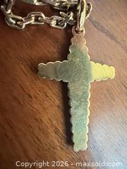 MaxSold Auction: Gold-Tone Cross Pendant Necklace on 24" Link Chain - Point Edward (Ontario, Canada) SELLER MANAGED Estate Sale Online Auction -  Michigan Avenue