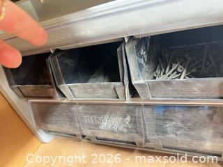 MaxSold Auction: Gray Plastic Parts Organizer with 6 Clear Drawers - Point Edward (Ontario, Canada) SELLER MANAGED Estate Sale Online Auction -  Michigan Avenue