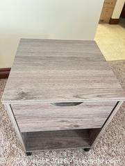 MaxSold Auction: Gray Wood Grain Nightstand with Drawer and Open Cubby - Point Edward (Ontario, Canada) SELLER MANAGED Estate Sale Online Auction -  Michigan Avenue