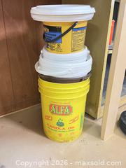 MaxSold Auction: Lot of 4–6 Plastic Buckets and Pails, Yellow & White - Point Edward (Ontario, Canada) SELLER MANAGED Estate Sale Online Auction -  Michigan Avenue