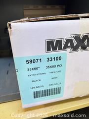 MaxSold Auction: Maxxium 35 x 50 Black Heavy-Duty Trash Bags, 100/Box - Point Edward (Ontario, Canada) SELLER MANAGED Estate Sale Online Auction -  Michigan Avenue
