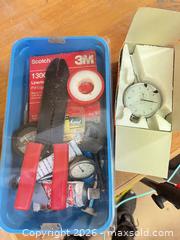 MaxSold Auction: Mixed Kit: Dial Indicator, Hand Tools, Adhesives & Tape - Point Edward (Ontario, Canada) SELLER MANAGED Estate Sale Online Auction -  Michigan Avenue