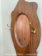 MaxSold Auction: Oak Hall Tree with Mirror, Storage Compartment and Brass Hooks - Point Edward (Ontario, Canada) SELLER MANAGED Estate Sale Online Auction -  Michigan Avenue