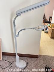 MaxSold Auction: OttLite Gray Floor Lamp with Magnifying Lens - Point Edward (Ontario, Canada) SELLER MANAGED Estate Sale Online Auction -  Michigan Avenue