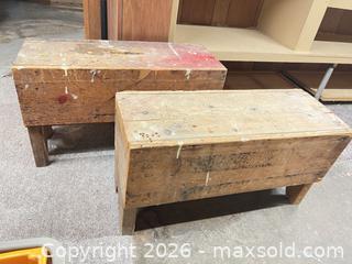 MaxSold Auction: Pair of Solid Wood Work/Utility Benches, Medium, Natural Finish - Point Edward (Ontario, Canada) SELLER MANAGED Estate Sale Online Auction -  Michigan Avenue
