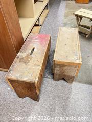 MaxSold Auction: Pair of Solid Wood Work/Utility Benches, Medium, Natural Finish - Point Edward (Ontario, Canada) SELLER MANAGED Estate Sale Online Auction -  Michigan Avenue