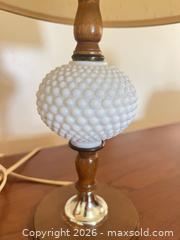 MaxSold Auction: Pair of Vintage Milk Glass Hobnail Table Lamps with Wood Bases - Point Edward (Ontario, Canada) SELLER MANAGED Estate Sale Online Auction -  Michigan Avenue