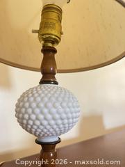 MaxSold Auction: Pair of Vintage Milk Glass Hobnail Table Lamps with Wood Bases - Point Edward (Ontario, Canada) SELLER MANAGED Estate Sale Online Auction -  Michigan Avenue