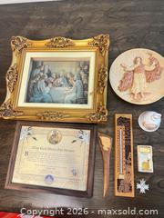 MaxSold Auction: Religious Lot: Framed Last Supper, Wood Jesus Plaque, John Paul II Bell - Point Edward (Ontario, Canada) SELLER MANAGED Estate Sale Online Auction -  Michigan Avenue