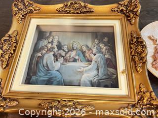 MaxSold Auction: Religious Lot: Framed Last Supper, Wood Jesus Plaque, John Paul II Bell - Point Edward (Ontario, Canada) SELLER MANAGED Estate Sale Online Auction -  Michigan Avenue