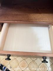 MaxSold Auction: Rustic Medium Brown Solid Wood Nightstand with 2 Drawers - Point Edward (Ontario, Canada) SELLER MANAGED Estate Sale Online Auction -  Michigan Avenue