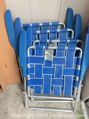 MaxSold Auction: Set of 4 Blue Folding Lawn/Beach Chairs, Aluminum Frame - Point Edward (Ontario, Canada) SELLER MANAGED Estate Sale Online Auction -  Michigan Avenue