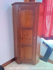 MaxSold Auction: Solid Wood Corner Cabinet, Brown Traditional Tall - Point Edward (Ontario, Canada) SELLER MANAGED Estate Sale Online Auction -  Michigan Avenue