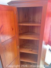 MaxSold Auction: Solid Wood Corner Cabinet, Brown Traditional Tall - Point Edward (Ontario, Canada) SELLER MANAGED Estate Sale Online Auction -  Michigan Avenue