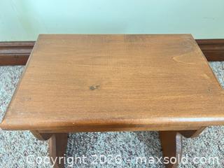 MaxSold Auction: Solid Wood Footstool, Light Brown Honey Finish, Cottage Heart Cutout - Point Edward (Ontario, Canada) SELLER MANAGED Estate Sale Online Auction -  Michigan Avenue