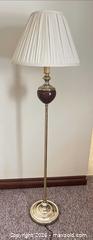 MaxSold Auction: Traditional Brass and Wood Floor Lamp with Pleated Shade - Point Edward (Ontario, Canada) SELLER MANAGED Estate Sale Online Auction -  Michigan Avenue