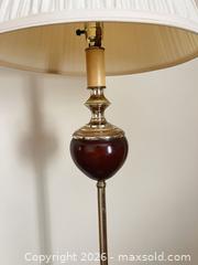 MaxSold Auction: Traditional Brass and Wood Floor Lamp with Pleated Shade - Point Edward (Ontario, Canada) SELLER MANAGED Estate Sale Online Auction -  Michigan Avenue
