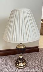 MaxSold Auction: Traditional Brass Table Lamp with Fabric Shade - Point Edward (Ontario, Canada) SELLER MANAGED Estate Sale Online Auction -  Michigan Avenue