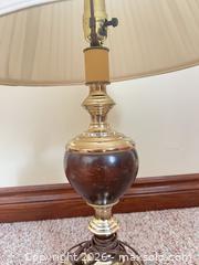 MaxSold Auction: Traditional Brass Table Lamp with Fabric Shade - Point Edward (Ontario, Canada) SELLER MANAGED Estate Sale Online Auction -  Michigan Avenue