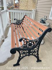 MaxSold Auction: Traditional Cast Iron and Wood 3-Person Outdoor Bench - Point Edward (Ontario, Canada) SELLER MANAGED Estate Sale Online Auction -  Michigan Avenue