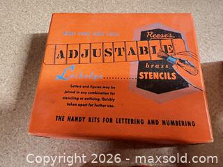 MaxSold Auction: Vintage Brass Stencil Plates Set - Reese's & C.H. Hanson - Point Edward (Ontario, Canada) SELLER MANAGED Estate Sale Online Auction -  Michigan Avenue