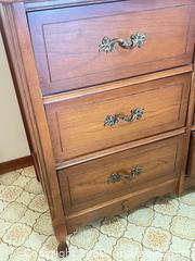 MaxSold Auction: Vintage Mid-Century Solid Wood 9-Drawer Dresser Set with Mirror - Point Edward (Ontario, Canada) SELLER MANAGED Estate Sale Online Auction -  Michigan Avenue