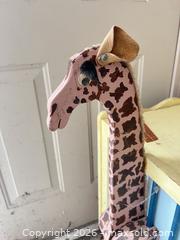 MaxSold Auction: Yellow/Cream Wooden Toy Chest with Wheels & Hand-Painted Animals - Point Edward (Ontario, Canada) SELLER MANAGED Estate Sale Online Auction -  Michigan Avenue