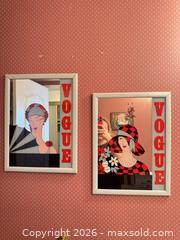 MaxSold Auction: Pair of Vintage Art Deco Framed Portrait Mirrors, Red & Black - Burnaby (British Columbia, Canada) SELLER MANAGED Estate Sale Online Auction - Beresford Street (CONDO)