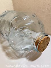 MaxSold Auction: Aqua Glass Pig-Shaped Jar with Cork Stopper - Cupertino (California, USA) SELLER MANAGED Downsizing Online Auction - Rollingdell Drive (CONDO)