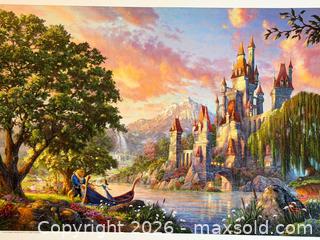 MaxSold Auction: Beauty And The Beast II Thomas Kinkade Studios Print on Canvas Disney - Cupertino (California, USA) SELLER MANAGED Downsizing Online Auction - Rollingdell Drive (CONDO)