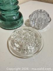 MaxSold Auction: Glass Insulator and Flower Frogs, Clear & Green - Cupertino (California, USA) SELLER MANAGED Downsizing Online Auction - Rollingdell Drive (CONDO)