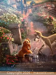 MaxSold Auction: Lady And The Tramp Thomas Kinkade Studios Print on Canvas Disney - Cupertino (California, USA) SELLER MANAGED Downsizing Online Auction - Rollingdell Drive (CONDO)