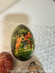 MaxSold Auction: Lot of 11 Hand-Painted Wooden Decorative Eggs - Cupertino (California, USA) SELLER MANAGED Downsizing Online Auction - Rollingdell Drive (CONDO)