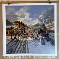 MaxSold Auction: Mickey & Minnie Candy Cane Express Thomas Kinkade Studios Print on Canvas Disney - Cupertino (California, USA) SELLER MANAGED Downsizing Online Auction - Rollingdell Drive (CONDO)