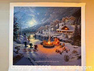 MaxSold Auction: Mickey & Minnie Christmas Lodge Thomas Kinkade Studios Print on Canvas Disney - Cupertino (California, USA) SELLER MANAGED Downsizing Online Auction - Rollingdell Drive (CONDO)