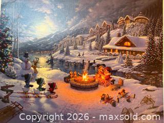 MaxSold Auction: Mickey & Minnie Christmas Lodge Thomas Kinkade Studios Print on Canvas Disney - Cupertino (California, USA) SELLER MANAGED Downsizing Online Auction - Rollingdell Drive (CONDO)