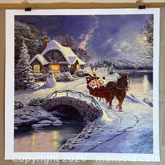 MaxSold Auction: Mickey & Minnie Evening Sleigh Ride Thomas Kinkade Studios Print on Canvas Disney - Cupertino (California, USA) SELLER MANAGED Downsizing Online Auction - Rollingdell Drive (CONDO)