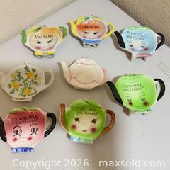 MaxSold Auction: Porcelain Novelty Face Tea Bag Holders, Multi-Color, Made in Japan (8) - Cupertino (California, USA) SELLER MANAGED Downsizing Online Auction - Rollingdell Drive (CONDO)