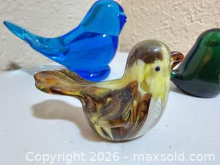 MaxSold Auction: Set of 3 Small Glass Birds (Blue Bird of Happiness  - Cupertino (California, USA) SELLER MANAGED Downsizing Online Auction - Rollingdell Drive (CONDO)
