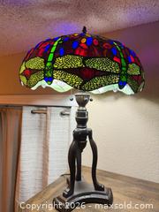 MaxSold Auction: Tiffany-Style Dragonfly Stained Glass Table Lamp - Cupertino (California, USA) SELLER MANAGED Downsizing Online Auction - Rollingdell Drive (CONDO)