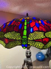 MaxSold Auction: Tiffany-Style Dragonfly Stained Glass Table Lamp - Cupertino (California, USA) SELLER MANAGED Downsizing Online Auction - Rollingdell Drive (CONDO)