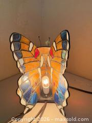 MaxSold Auction: Tiffany-Style Stained Glass Butterfly Small Table/Desk Lamp - Cupertino (California, USA) SELLER MANAGED Downsizing Online Auction - Rollingdell Drive (CONDO)