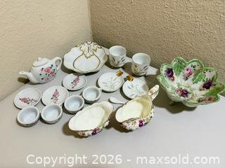 MaxSold Auction: Vintage Multicolor Floral Porcelain Tea Set & Decorative Bowl - Cupertino (California, USA) SELLER MANAGED Downsizing Online Auction - Rollingdell Drive (CONDO)