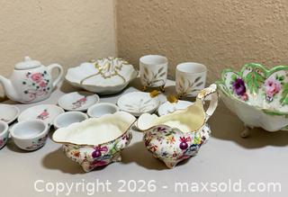 MaxSold Auction: Vintage Multicolor Floral Porcelain Tea Set & Decorative Bowl - Cupertino (California, USA) SELLER MANAGED Downsizing Online Auction - Rollingdell Drive (CONDO)