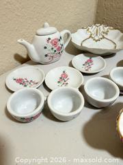 MaxSold Auction: Vintage Multicolor Floral Porcelain Tea Set & Decorative Bowl - Cupertino (California, USA) SELLER MANAGED Downsizing Online Auction - Rollingdell Drive (CONDO)