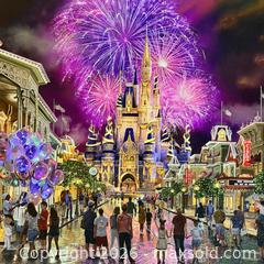 MaxSold Auction: Walt Disney World 50th Anniversary Thomas Kinkade Studios Print on Canvas - Cupertino (California, USA) SELLER MANAGED Downsizing Online Auction - Rollingdell Drive (CONDO)