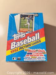 MaxSold Auction: 1992 Topps Baseball Trading Card 36-Count Box - Wake Forest (North Carolina, USA) PARTNER MANAGED Downsizing Online Auction -  Marbank Street