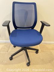 MaxSold Auction: Blue Office Chair with Fixed Armrests and Caster Wheels - Wake Forest (North Carolina, USA) PARTNER MANAGED Downsizing Online Auction -  Marbank Street