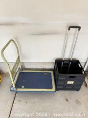 MaxSold Auction: Folding Platform Dolly and Collapsible Rolling Crate with Wheels - Wake Forest (North Carolina, USA) PARTNER MANAGED Downsizing Online Auction -  Marbank Street